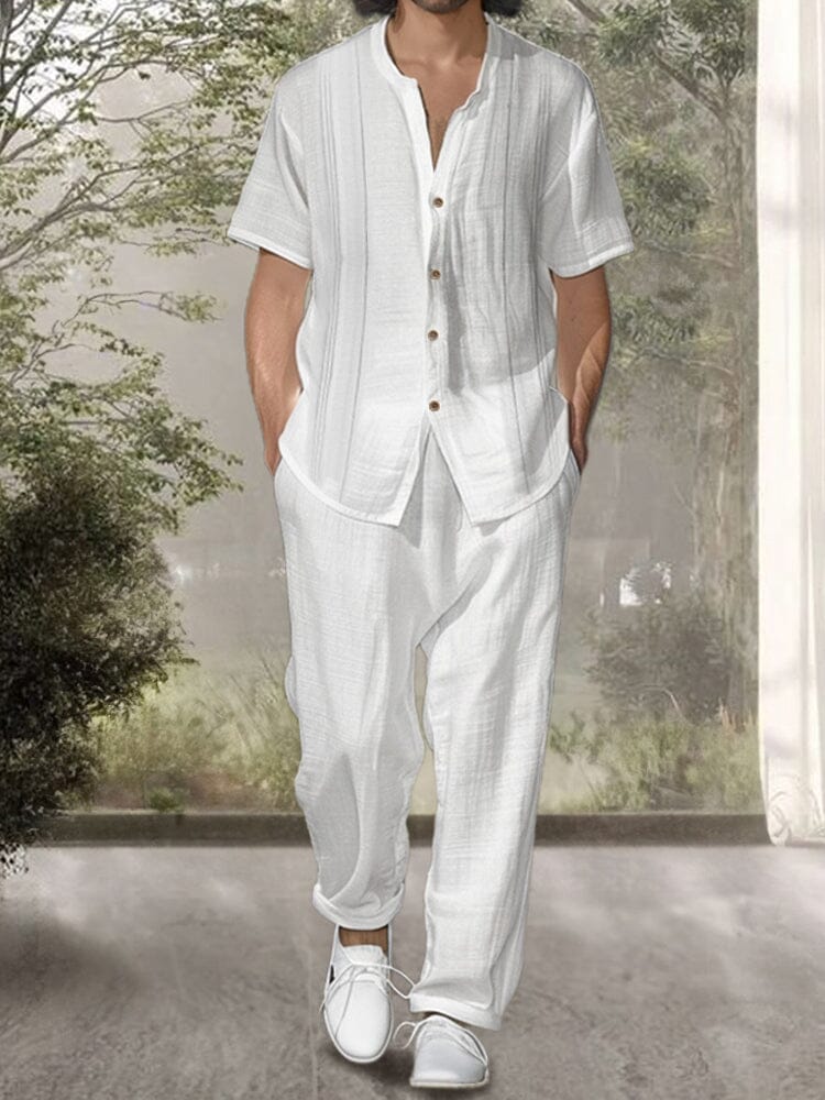 Simple 100% Cotton Shirt Pants Set