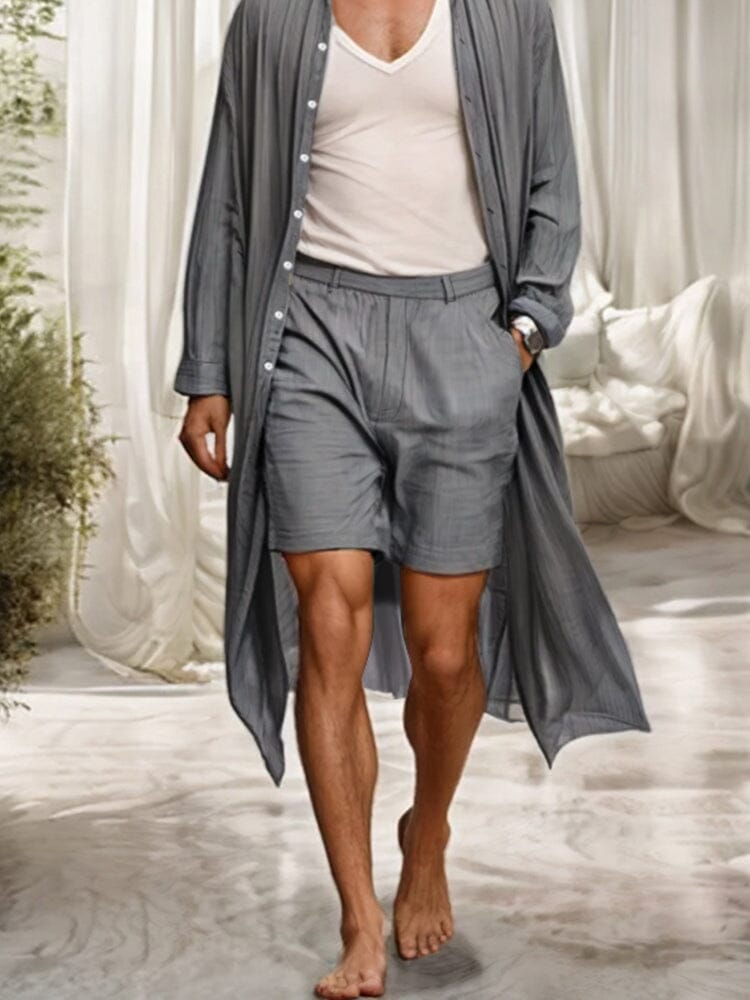 Lightweight Long Outerwear and Shorts Set