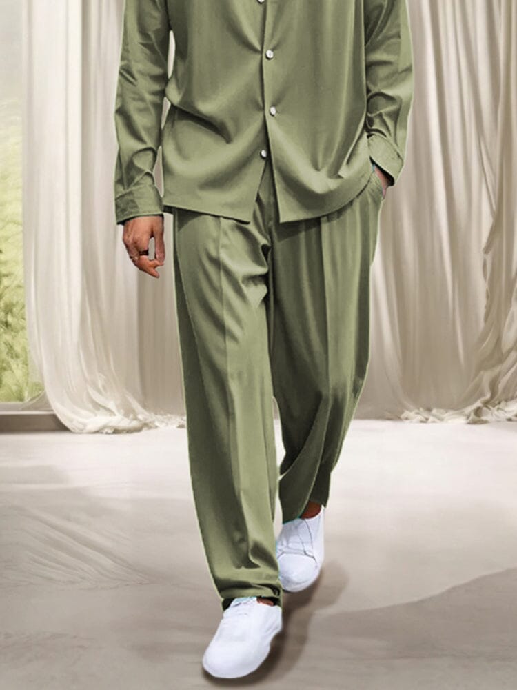 Minimalist Solid Shirt Set