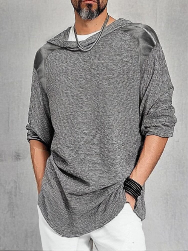 Comfy Zip Shoulder Hooded Top
