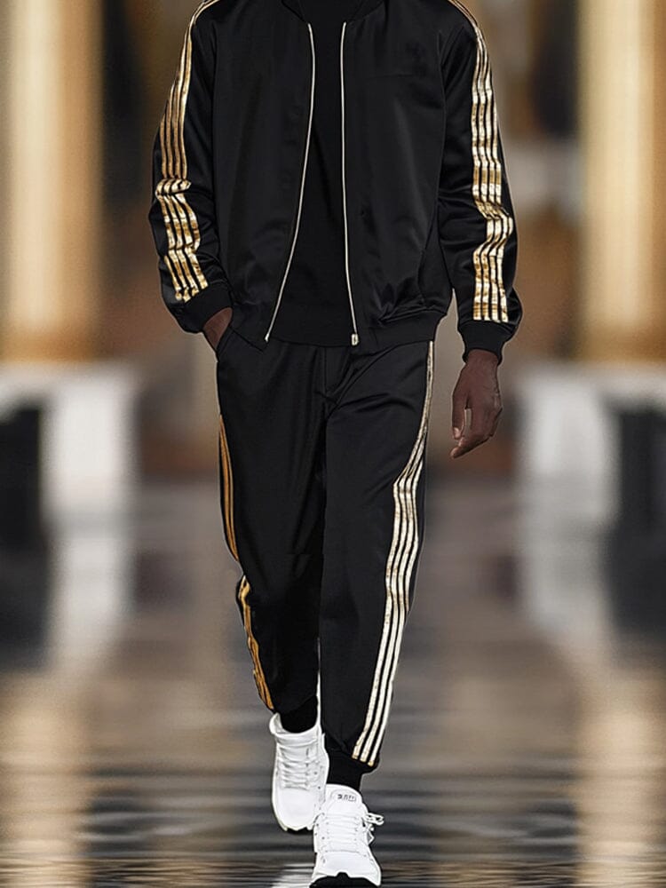 Luxury Gold Stripes Jacket Set