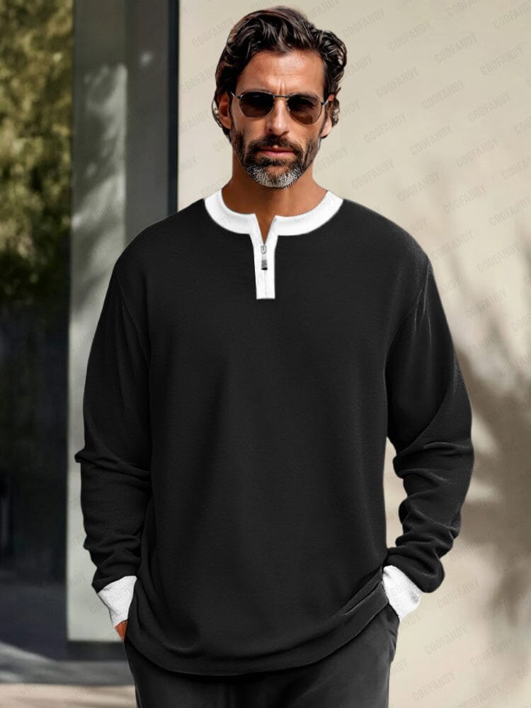 Soft Colorblock Henley Undershirt