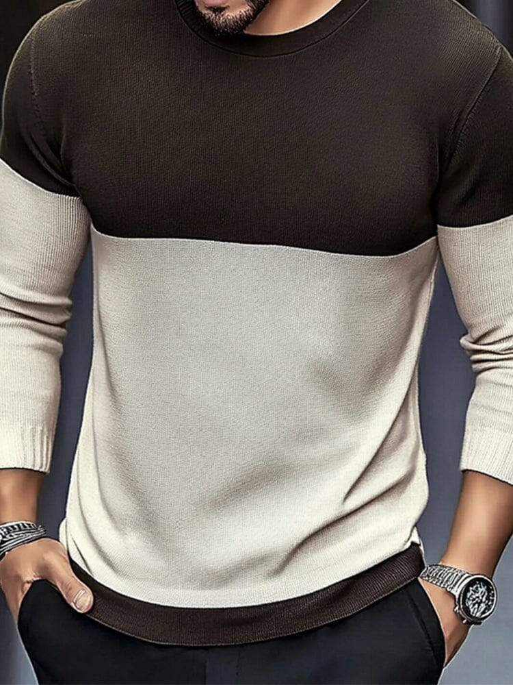 Modern Soft Color Block Sweater
