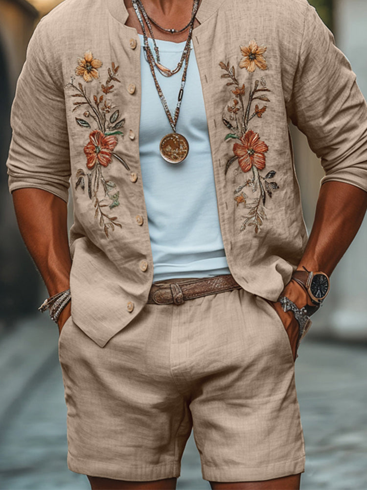 Refined Embroidered Cotton 2-Piece Set