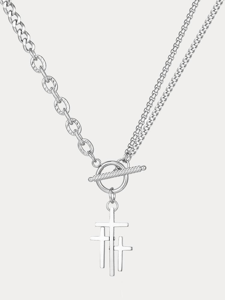 Stylish Waterproof Cross Toggle Necklace