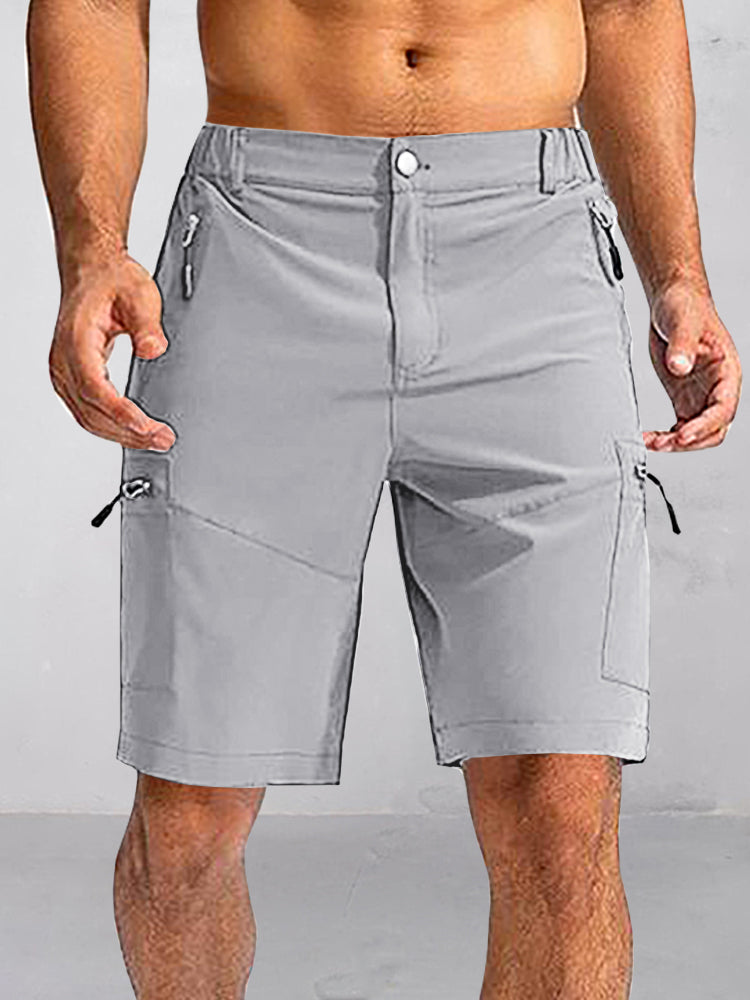 Utility Zipper Pockets Cargo Shorts