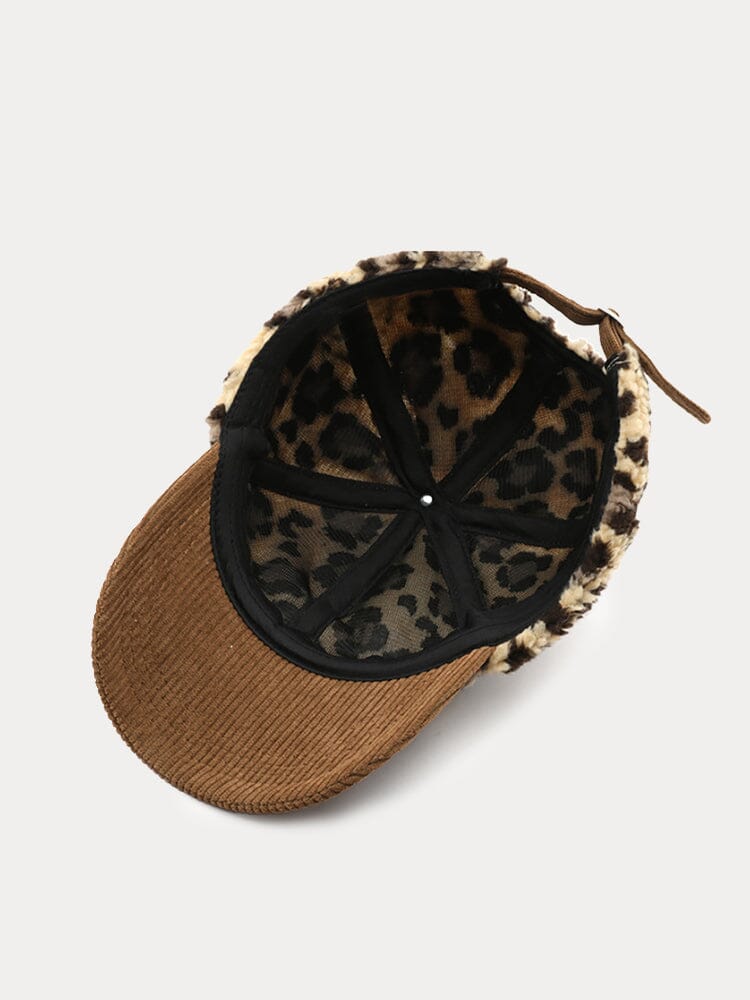 Leopard Polar Fleece Baseball Cap