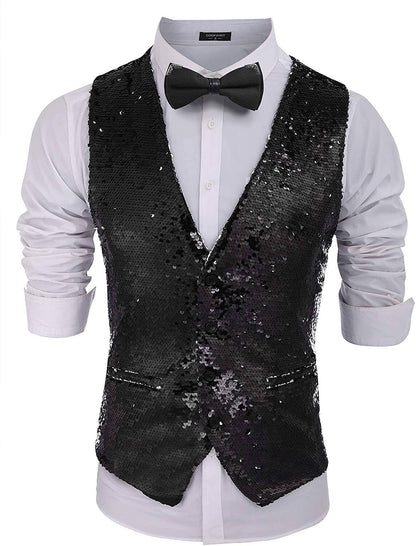 Slim Fit Sequins Vest (US Only)