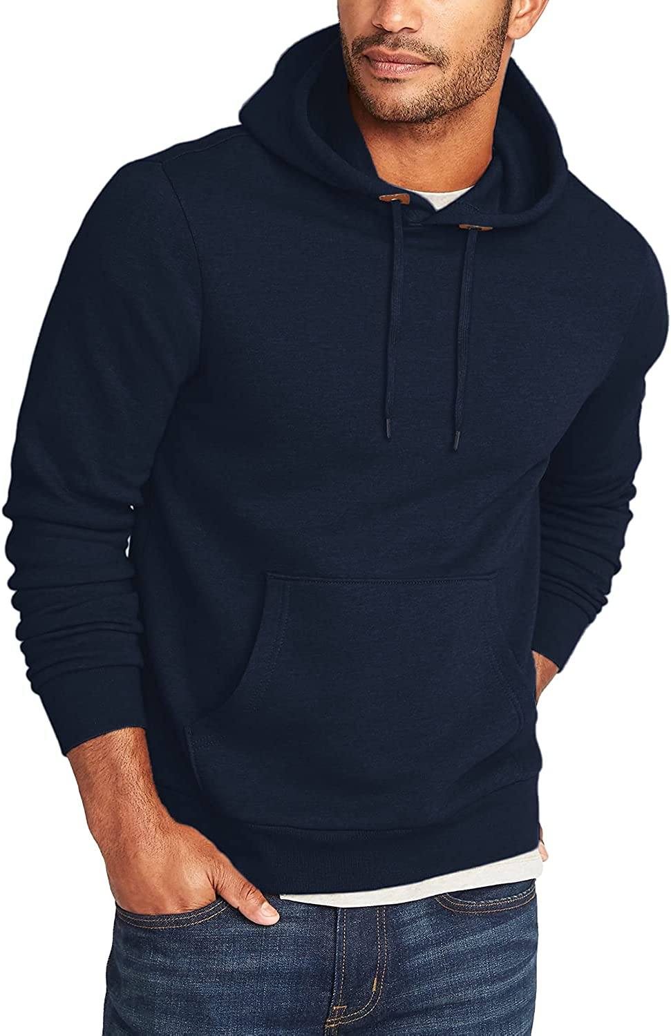 Men's Athletic Hoodie Long Sleeve Drawstring Sports Pullover Hooded Casual Fashion Sweatshirt with Pockets
