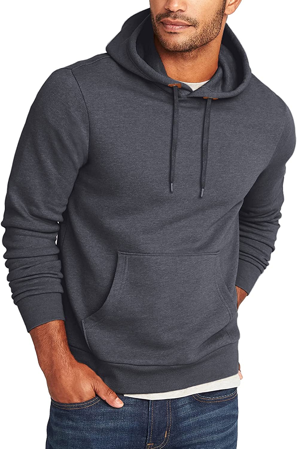 Men's Athletic Hoodie Long Sleeve Drawstring Sports Pullover Hooded Casual Fashion Sweatshirt with Pockets