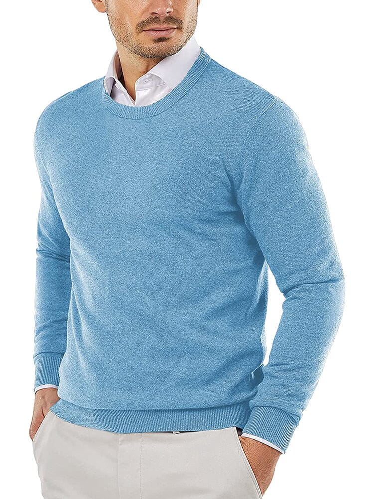 Crew Neck Slim Fit Pullover Knitted Sweater (Live Only)