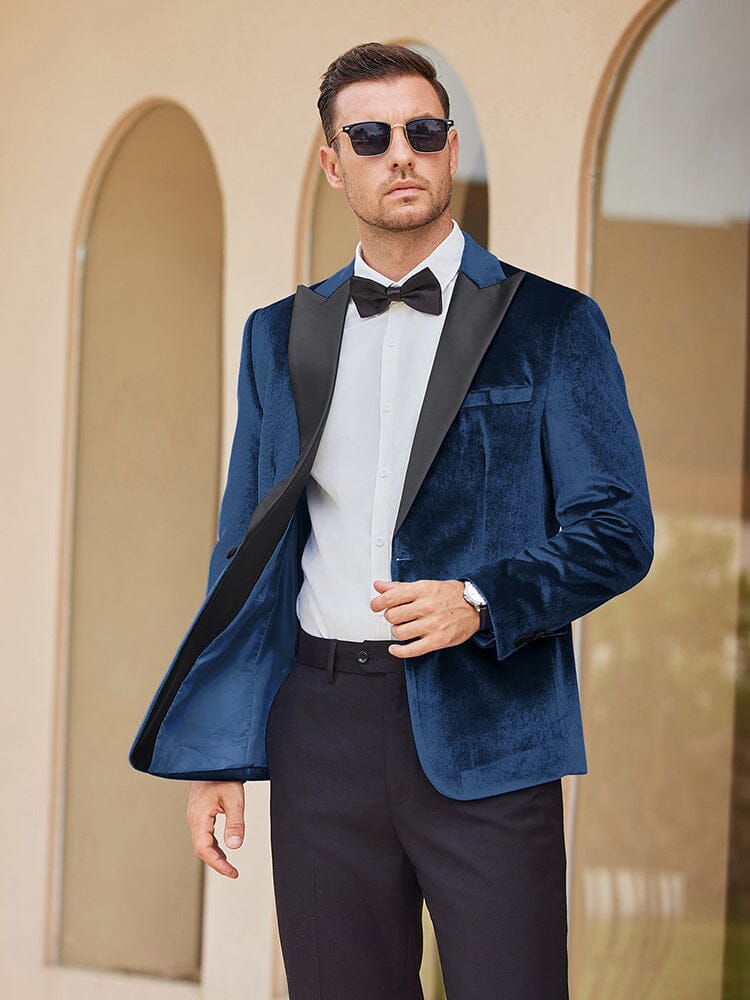 Velvet Tuxedo One Button Blazer (US Only)