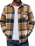 Plaid Flannel Button Down Shirt Jacket (US Only)
