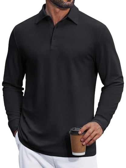 Cotton Pique Long Sleeve Classic Polo Shirt (US Only)