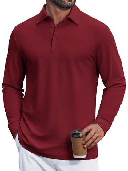 Cotton Pique Long Sleeve Classic Polo Shirt (US Only)