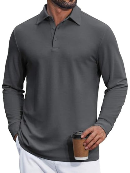 Cotton Pique Long Sleeve Classic Polo Shirt (US Only)