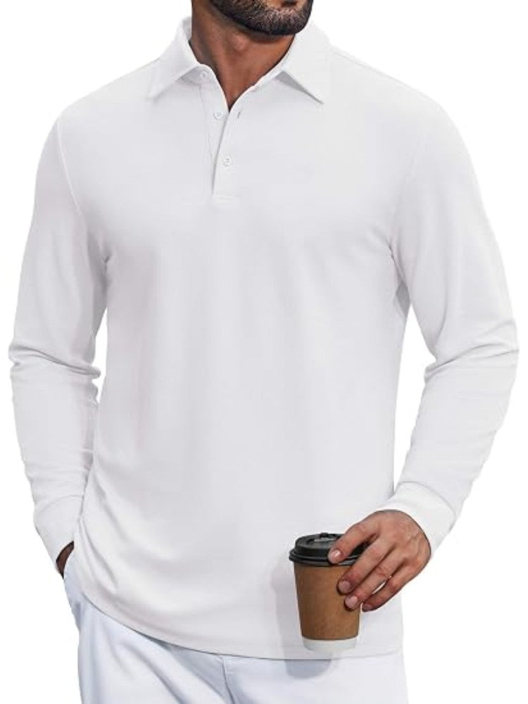 Cotton Pique Long Sleeve Classic Polo Shirt (US Only)