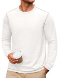 Cotton Blend Long Sleeve Crew Neck T-Shirt (US Only)