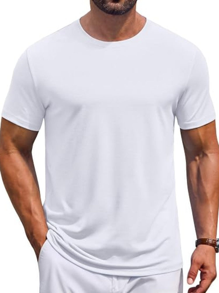 Casual Crew Neck Short Sleeve Basic T-Shirt (US Only)