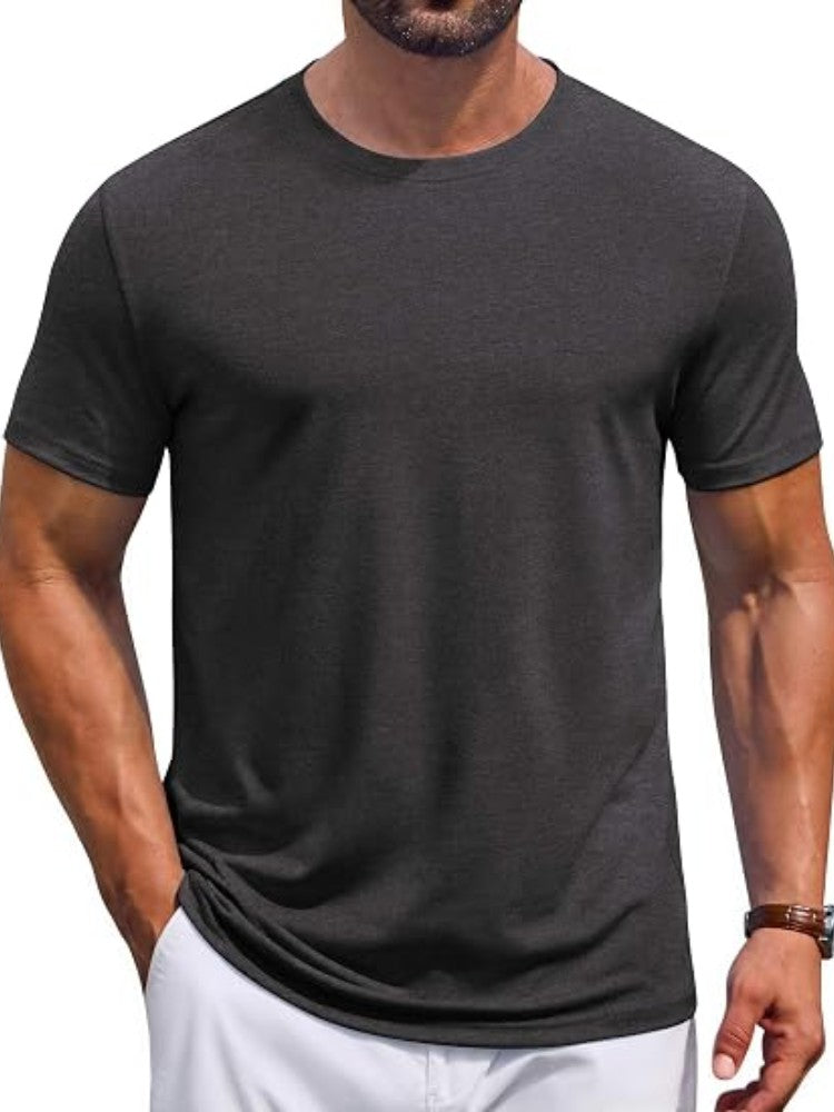 Casual Crew Neck Short Sleeve Basic T-Shirt (US Only)