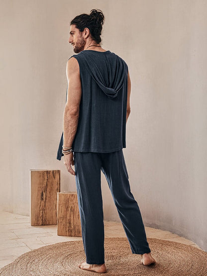 Soft Linen Blend Tank Top Set