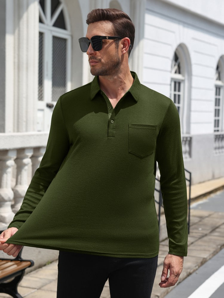 Basic Lightweight Dry Fit Long Sleeve Polo Shirt (US Only)