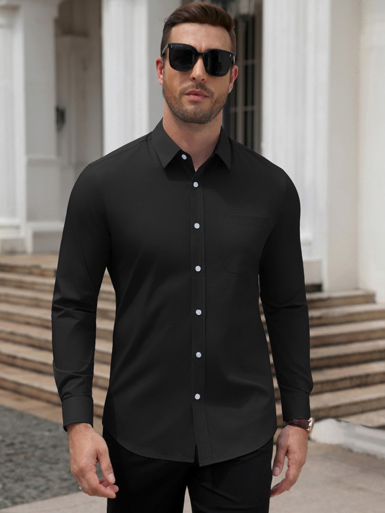 Wrinkle Free Slim Fit Long Sleeve Dress Shirt (US Only)