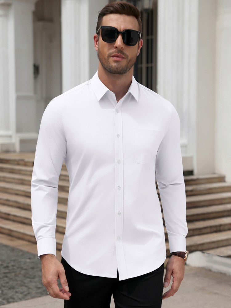 Wrinkle Free Slim Fit Long Sleeve Dress Shirt (US Only)