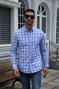 Cotton Blend Plaid Button Down Long Sleeve Shirt (US Only)