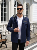 Detachable Hooded Cargo Shacket Button Down Jacket (US Only)