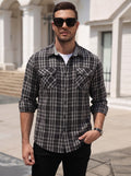 Lightweight Plaid Flannel Button Down Shirt Jacket (US Only)