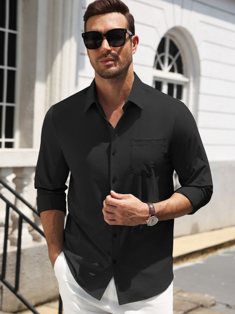Wrinkle Free Textured Button Down Dress Shirt (US Only)