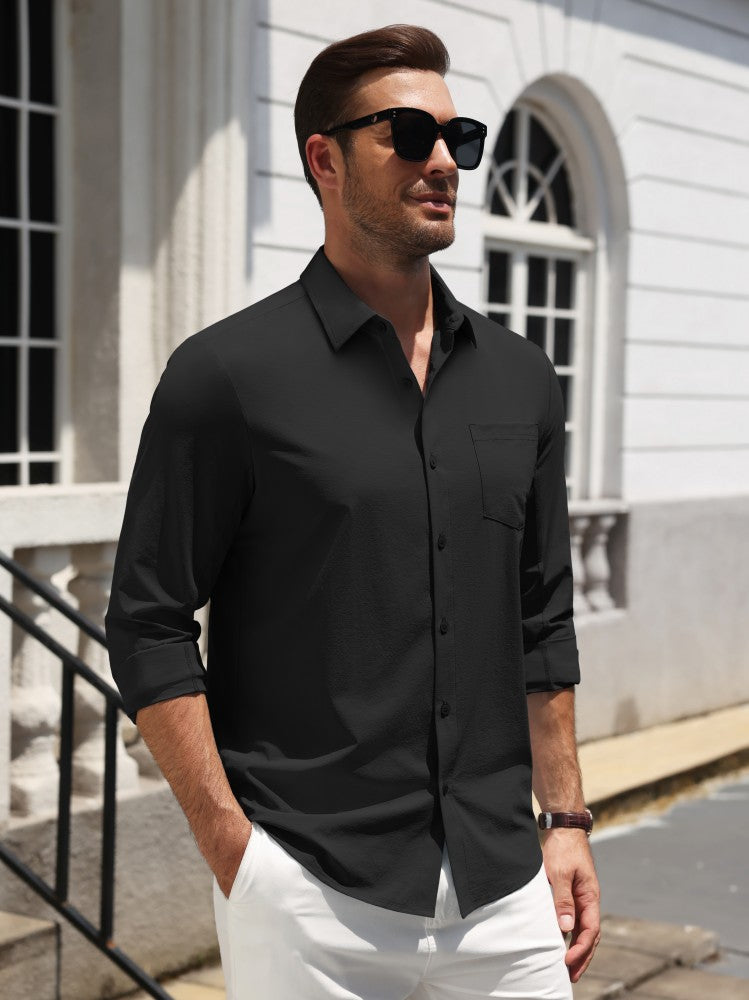 Wrinkle Free Textured Button Down Dress Shirt (US Only)