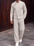 Urban Casual Faux Suede Jacket Pants Set