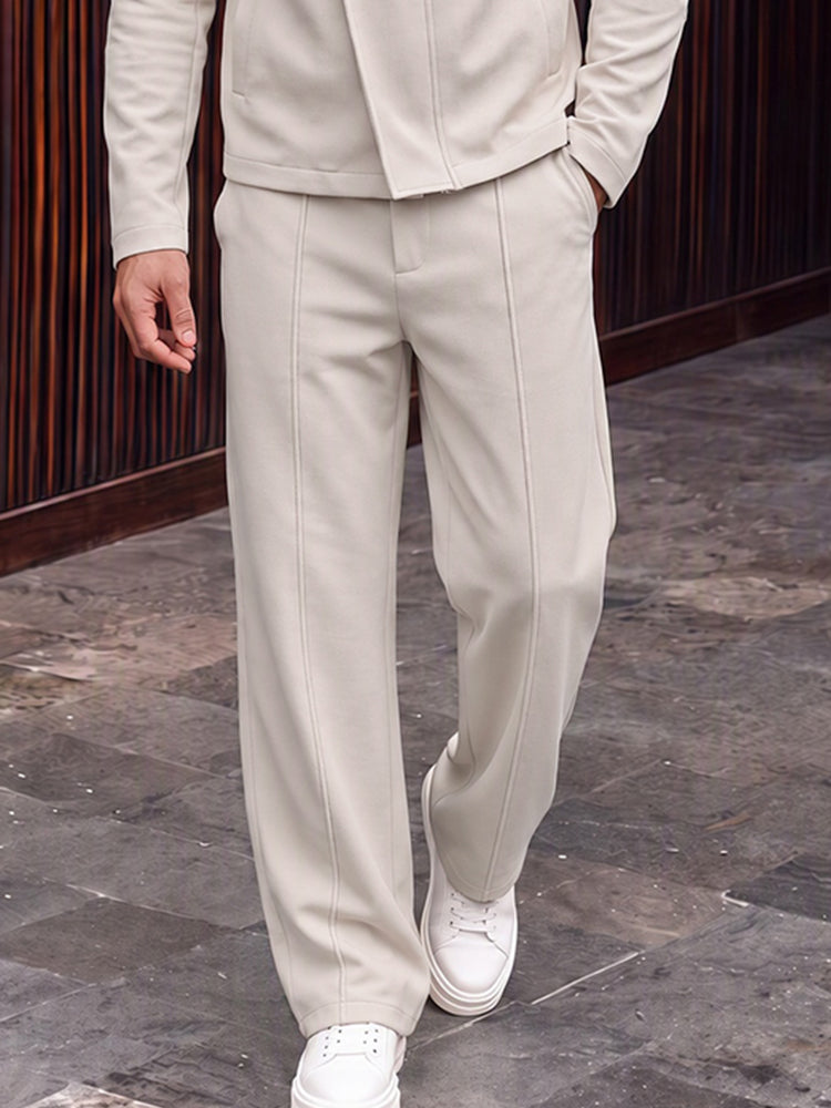 Urban Casual Faux Suede Jacket Pants Set