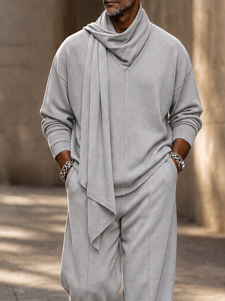 Comfort Designer Draped Scarf Collar Matching Set