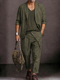Safari Style Blazer Jacket Pants Set