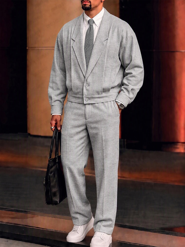 Smart Casual Suit Jacket and Pants Set