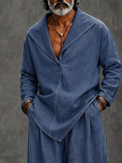 Stylish Asymmetrical Hem Faux Denim Co-ord Set