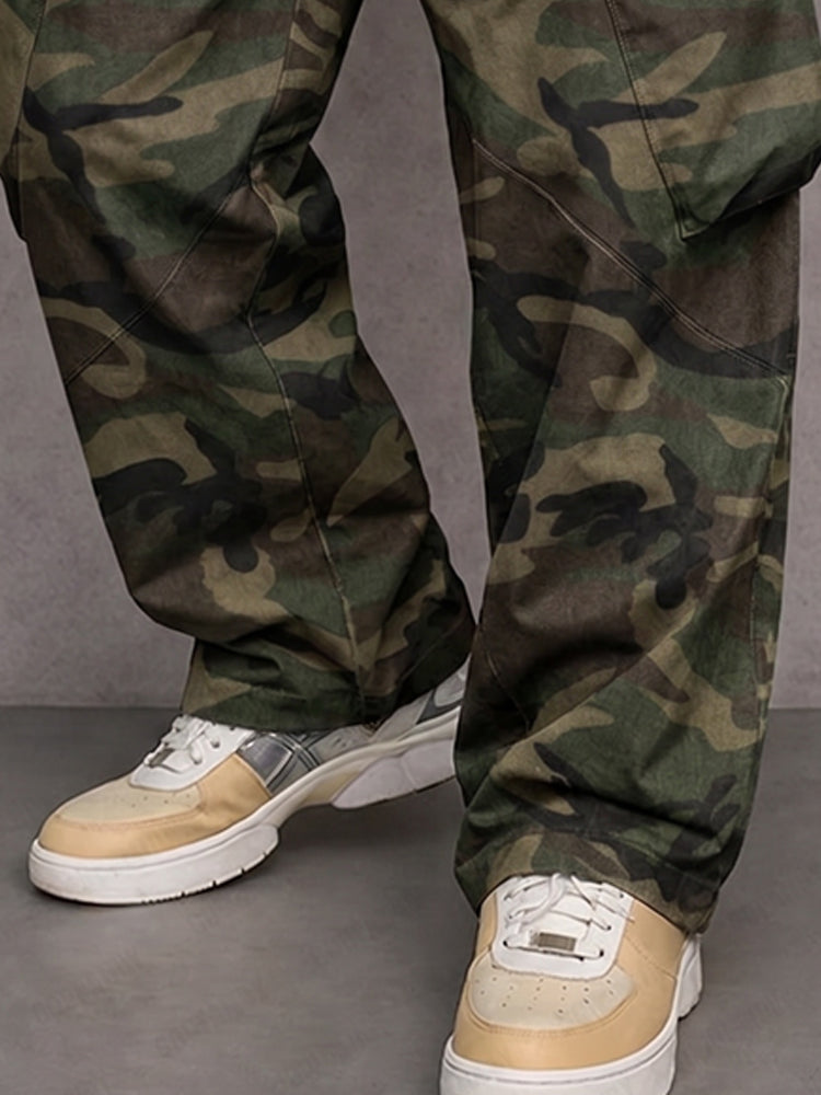 Utility Straight Fit Camo Print Cargo Pants