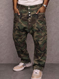 Casual Street Style Camo Print Drop Crotch Pants