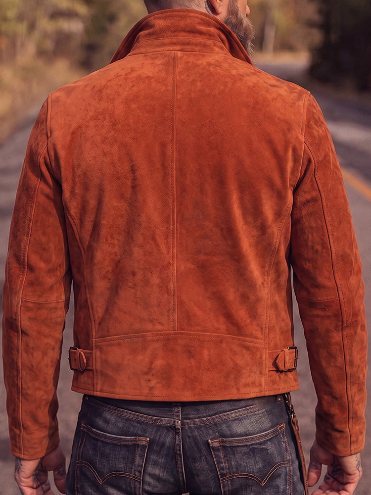 Western Fringe Faux Suede Moto Jacket