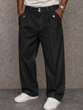 Versatile Denim-look Wide Leg Pants