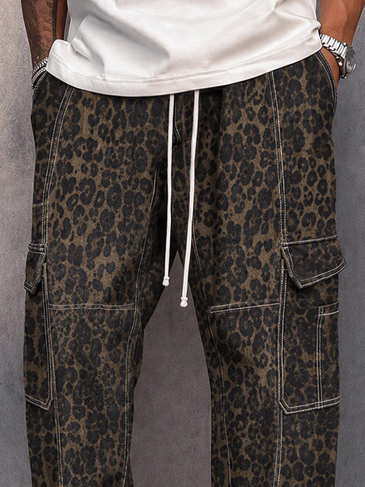 Utility Fashion Printed Drawstring Cargo Pants