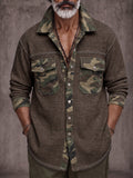 Utility Tactical Camo Patchwork Knit Shirt