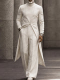 Minimalist Long Tail Mock Neck Top Pants Set