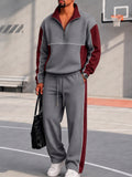 Urban Streetwear Contrast Patchwork Tracksuit