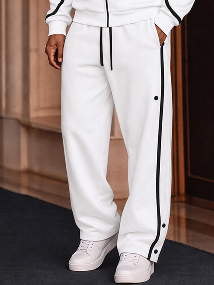 Fashion Contrast Piping Tracksuit Set