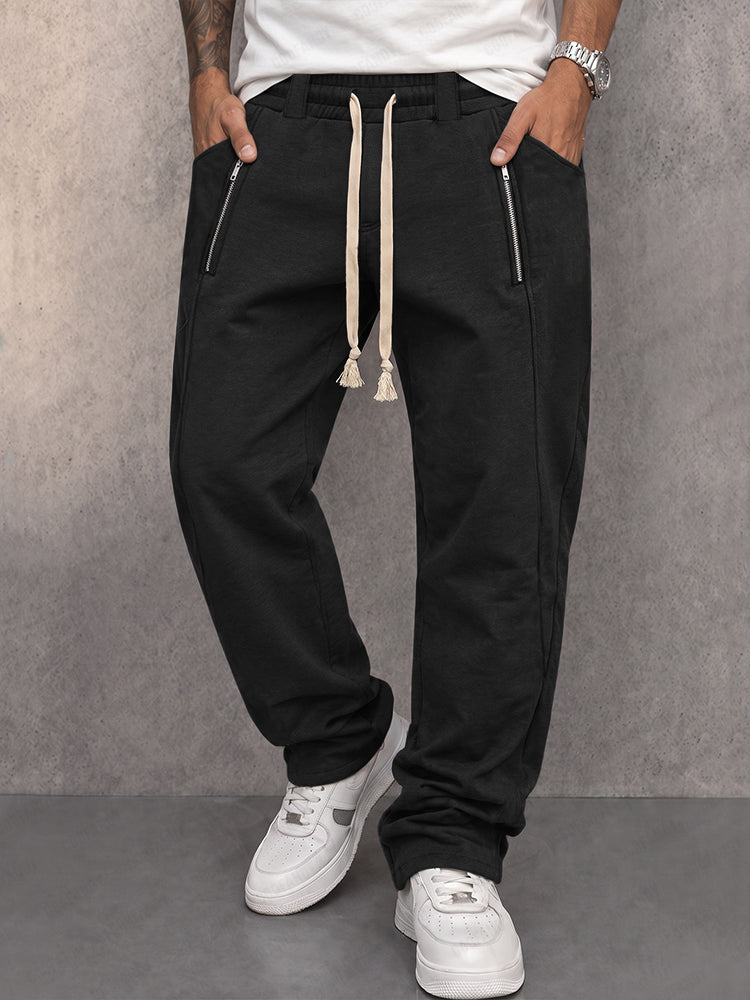 Versatile Leisure Zipper Accent Sweatpants