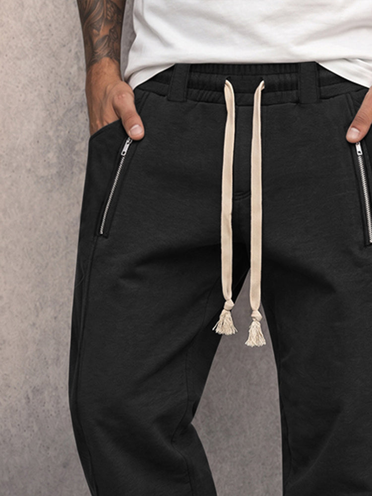 Versatile Leisure Zipper Accent Sweatpants